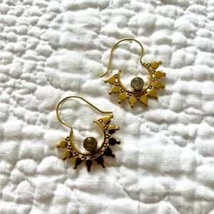 Gold and Labradorite Earrings